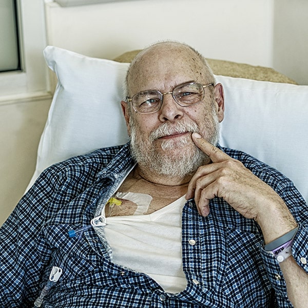 Senior Adult Man Chemotherapy Iv Cancer Patient