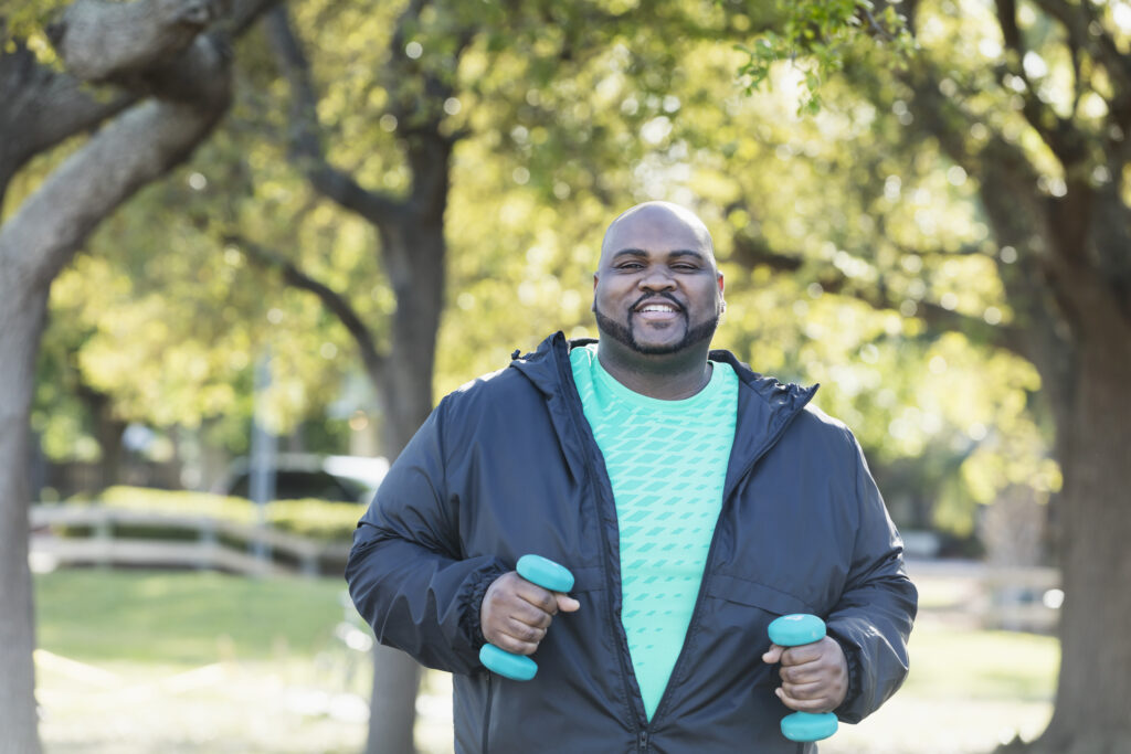 Mature African American Man Exercising